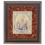 Настенная янтарная икона "Ангел Хранитель" 19х22 см