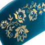 Косметичка бархатная "Весеннее настроение". Морская волна с золотой вышивкой, фотография 4. Интернет-магазин ЛАВКА ПОДАРКОВ