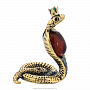 Статуэтка с янтарем "Змейка кобра с короной", фотография 1. Интернет-магазин ЛАВКА ПОДАРКОВ