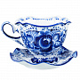 Чайная пара "Будничная". Гжель, фотография 1. Интернет-магазин ЛАВКА ПОДАРКОВ