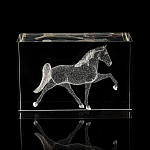 Символ 2026 года. Лазерная графика. Куб "Лошадь"