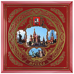 0037820 ПАННО сувенирное "МОСКВА" (сус.золото) 28*28см в П/У  5827