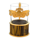 0015731 Бронза ПОДСТАКАННИК "Тигровый глаз"золоч.,Тигровый глаз,Эксклюзив.Авт.Работа, в П/У