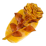 0061070-НП Изделия из янтаря Сувенир "РОЗА"  ок.18 см (лежа)