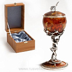 16036-б Янтарь Шкатулка "Искушение" Бронза