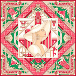 500002 Сувенирный платок "Гранд", 90*90, 70% шёлк 30% вискоза МД Нины Ручкиной