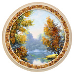 0090292--ПАННО настенной Пейзаж КРУГ диаметр 15 см