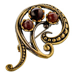 Брошь с янтарем "Ландыш"