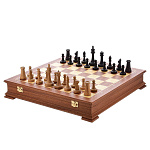0050744 Нат.дерево ШАХМАТНЫЙ ЛАРЕЦ "Стаунтон" венге 40см