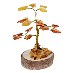 0054728/камней 16  Сувенир Дерево Янтарное 5 см