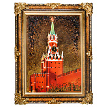 1011460-НП 60*80см Картина янтарная  "Спасская башня ночью"