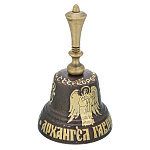 0076554 Бронза КОЛОКОЛЬЧИК "Архангел Михаил" с гравир №5  5*8,5 см с ручкой