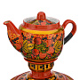 Самовар электрический 3 л "Клубника". Хохлома, фотография 3. Интернет-магазин ЛАВКА ПОДАРКОВ