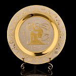 Тарелка декоративная с позолотой "Знак зодиака Водолей". Златоуст