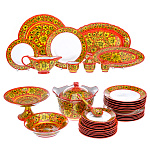 0040155 Хохлома Сервиз СТОЛОВЫЙ "Предания старины" Фарфор (в/кат) 3384 62 предмета 