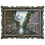 0076000/68*50 Нат. дерево ПАННО "ГОРОД" краски, ясень