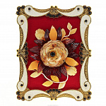 Настольное янтарное панно "Открытка с цветами" 21х17 см