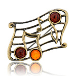 0059722/2680.4 Брошь МЕЛОДИЯ (коньячный)