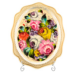 Поднос с авторской росписью "Цветы" 38х31 см