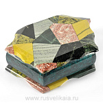 0012915/ФР-12*20см Нат.камень Шкатулка "КОЛЬЕ" малая змеевик 