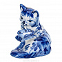 Фарфоровая статуэтка "Кошка с бабочкой". Гжель, фотография 3. Интернет-магазин ЛАВКА ПОДАРКОВ