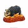 Статуэтка с янтарем "Носорог индийский", фотография 2. Интернет-магазин ЛАВКА ПОДАРКОВ