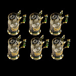 0033324/ФР  Златоуст Чайный набор 6персон:Подстаканники+ложки (нефрит) в ПУ