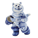 7759 Гжель Скульптура "Кот-рыбак "  Авт.Черновы Л.и В