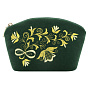 Косметичка бархатная с вышивкой "Букет". Зеленая, фотография 2. Интернет-магазин ЛАВКА ПОДАРКОВ