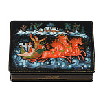 0061255 Лаковая миниатюра Шкатулка "Тройка" (АР Жуковская) 13х9см (п1167)