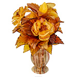 Сувенир "Букет цветов" Оникс, янтарь, смола 14,5 см