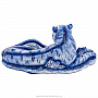 Скульптура "Тигр на отдыхе". Гжель, фотография 4. Интернет-магазин ЛАВКА ПОДАРКОВ