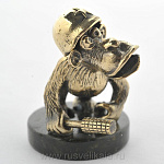 26389 Бронза статуэтка  "Обезьяна-военный"( с гранатой)