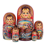 Матрешка "Зима. Тройка" 5 мест