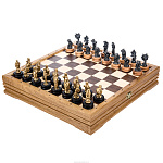 Шахматы деревянные с металлическими фигурами "Сказка"