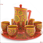 0070944  Хохлома КУВШИН "ЯГОДЫ"24*20*25 см