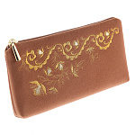 -2090000006674 Очечник "Фиалка" бархат беж Разм. 10*19*2 Мод. 249-1 Рис. 725 А 4.23.10