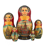 201117 Матрешка "САНКТ-ПЕТЕРБУРГ, СПАС НА КРОВИ" ,5 мест 19 см 
