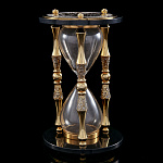 0049599 Златоуст Часы песочные (нефрит) Герб РФ чернение ZP-2324