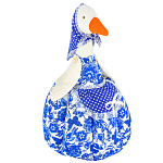 300072 Сувенир Грелка на Чайник "ГУСОЧКА" Гжель (голубой)