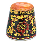 0074427/2,5*3см Керамика НАПЕРСТОК "ПРОМЫСЛЫ РОССИИ" хохлома