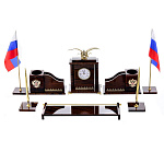 0060187 Обсидиан Набор "Двуглавый Орел "коричневый 8 предметов