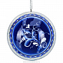 Новогодний елочный шар с росписью "Гжель", фотография 1. Интернет-магазин ЛАВКА ПОДАРКОВ