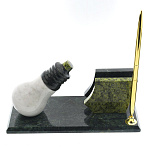 0037166/3479  Нат.камень ВИЗИТНИЦА "ЛАМПОЧКА" (змеевик)