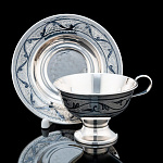 0055804 Серебро 875* ЧАЙНАЯ ПАРА  гравировка, чернение серебра 304,00гр 304