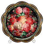 Поднос с авторской росписью "Цветы" 34х34 см