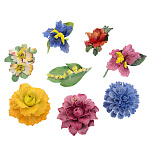  Фарфор Кисловодск БРОШЬ "ЦВЕТЫ" С ЛЕПКОЙ Авторская работа