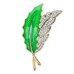-0729 Традиции ФАБЕРЖЕ  Брошь "ЛИСТЬЯ"