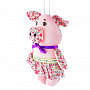 Сувенир Игрушка лоскутная СВИНКА В ЮБОЧКЕ, фотография 1. Интернет-магазин ЛАВКА ПОДАРКОВ
