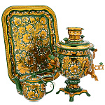 0070602-3л Самовар электрический "КУДРИНА"зеленая орех